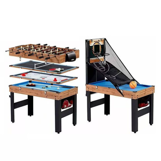 5-in-1 Game Table - Foosball Pool Basketball Ping Pong and Slide Hockey