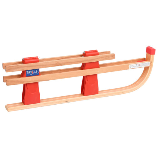 vidaXL Folding Snow Sledge with Backrest 46.9" Wood